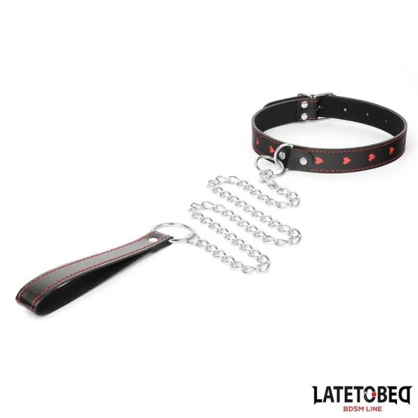 HALSBAND MIT LEINE 52 CM VON LATETOBED BDSM LINE