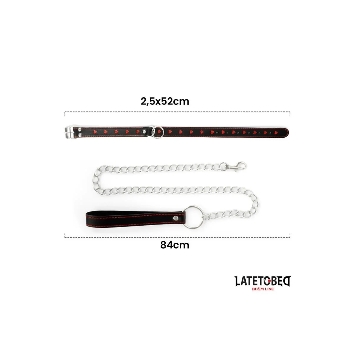 HALSBAND MIT LEINE 52 CM VON LATETOBED BDSM LINE