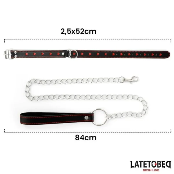 HALSBAND MIT LEINE 52 CM VON LATETOBED BDSM LINE
