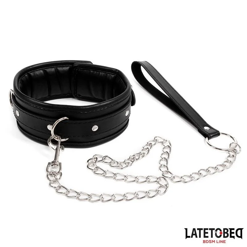 SCHWAMMHALSBAND MIT LEINE VON LATETOBED BDSM LINE