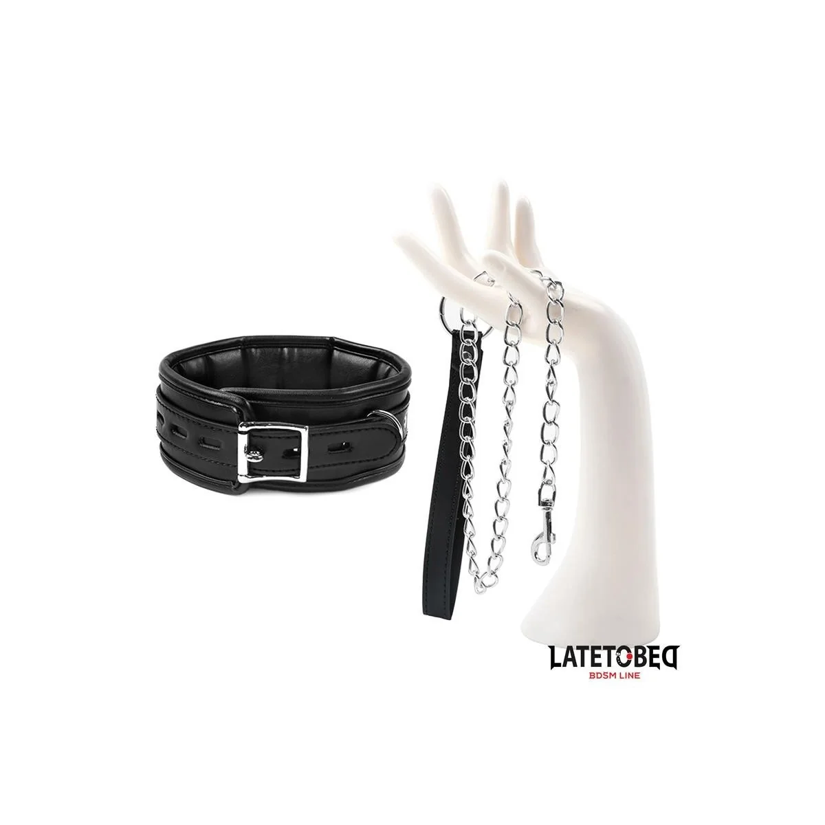 SCHWAMMHALSBAND MIT LEINE VON LATETOBED BDSM LINE