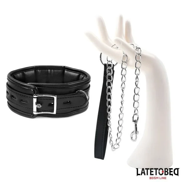 SCHWAMMHALSBAND MIT LEINE VON LATETOBED BDSM LINE