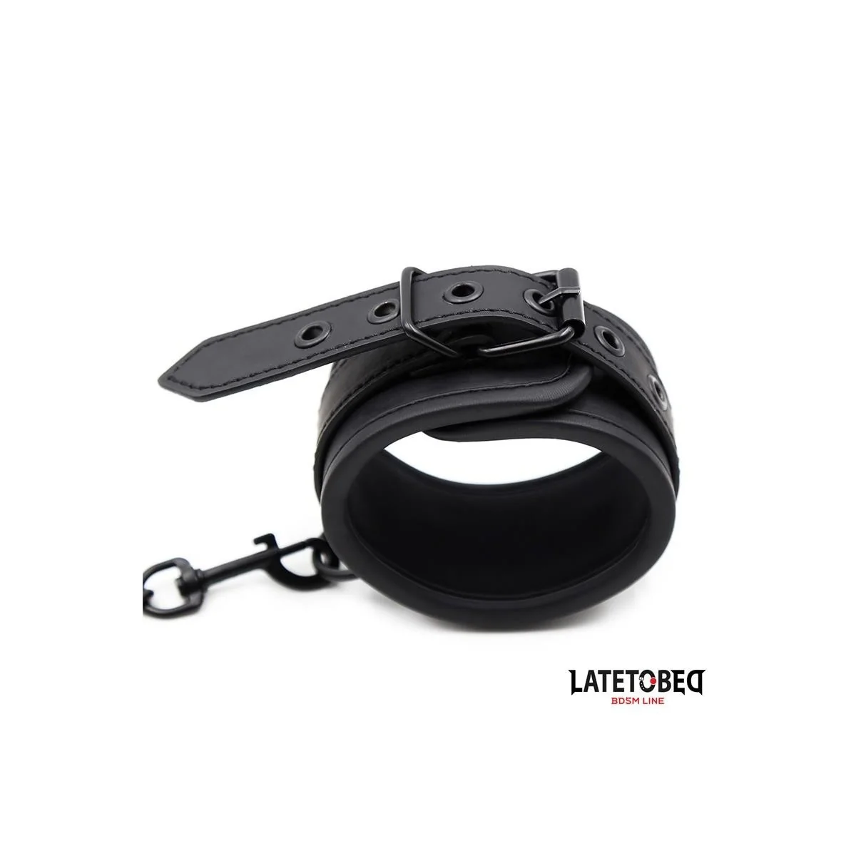 EINFARBIGE SCHWARZE HANDFESSEL VON LATETOBED BDSM LINE