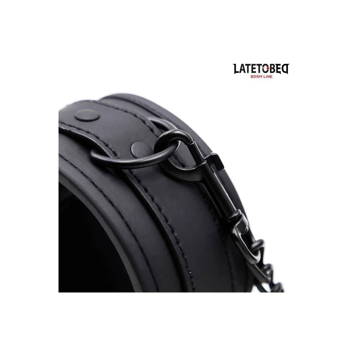 EINFARBIGE SCHWARZE HANDFESSEL VON LATETOBED BDSM LINE