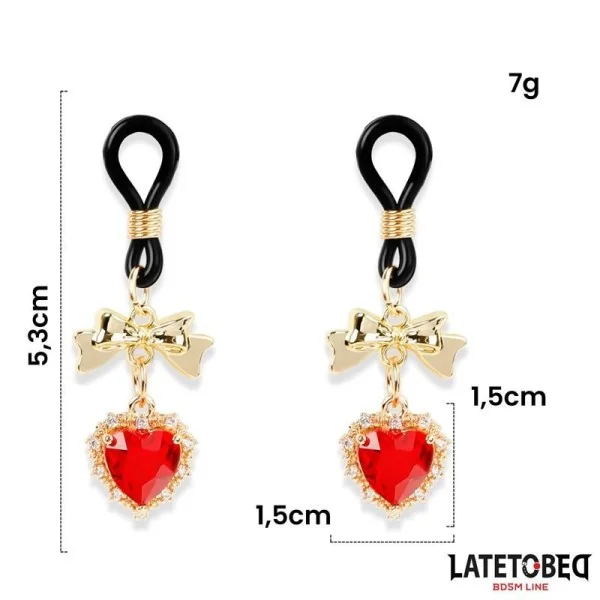 NIPPELKLEMMEN MIT EDELSTEIN-ANHÄNGER VON LATETOBED BDSM LINE