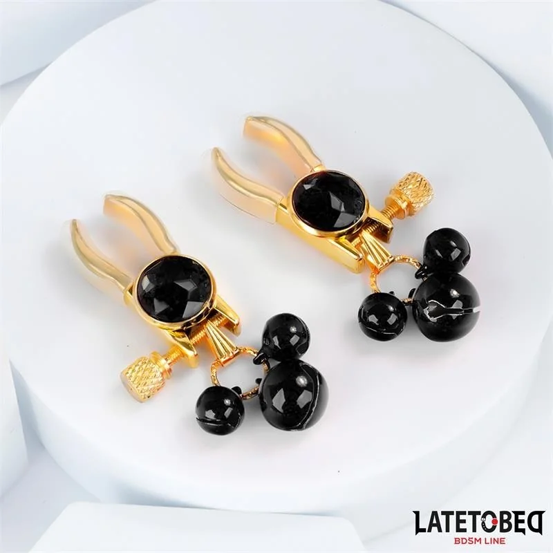 NIPPELKLEMMEN MIT GLOCKE VON LATETOBED BDSM LINE 2