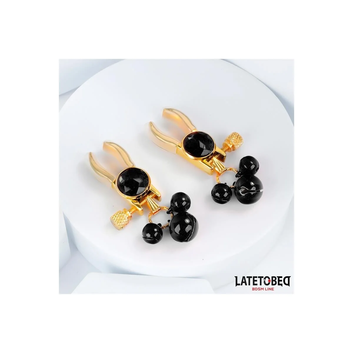 NIPPELKLEMMEN MIT GLOCKE VON LATETOBED BDSM LINE