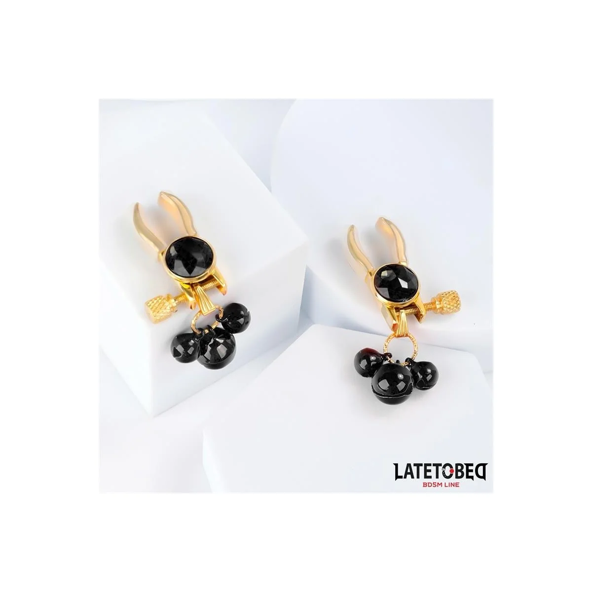 NIPPELKLEMMEN MIT GLOCKE VON LATETOBED BDSM LINE