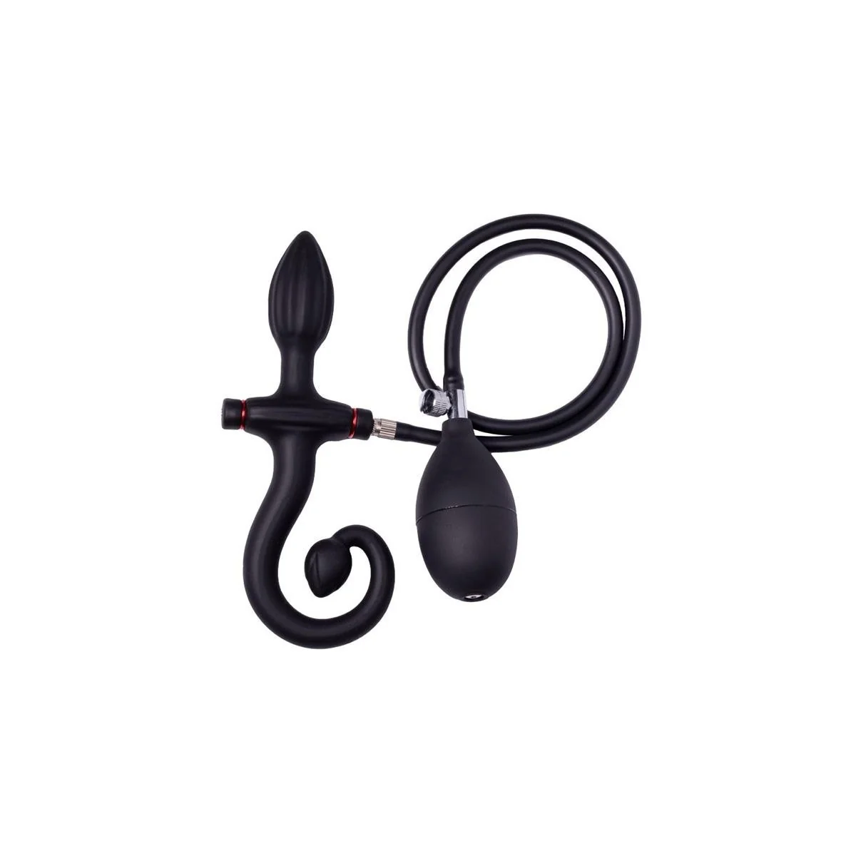 Aufblasbarer Analplug mit Griff und Pumpe schwarz von Latex Play kaufen | Fesselliebe