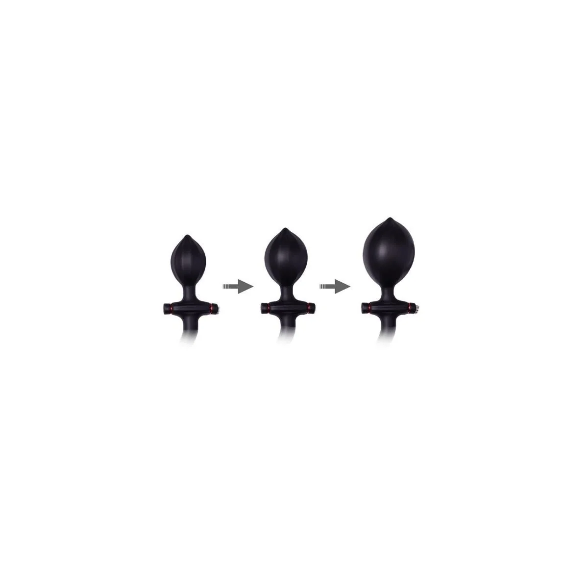 Aufblasbarer Analplug mit Griff und Pumpe schwarz von Latex Play kaufen | Fesselliebe