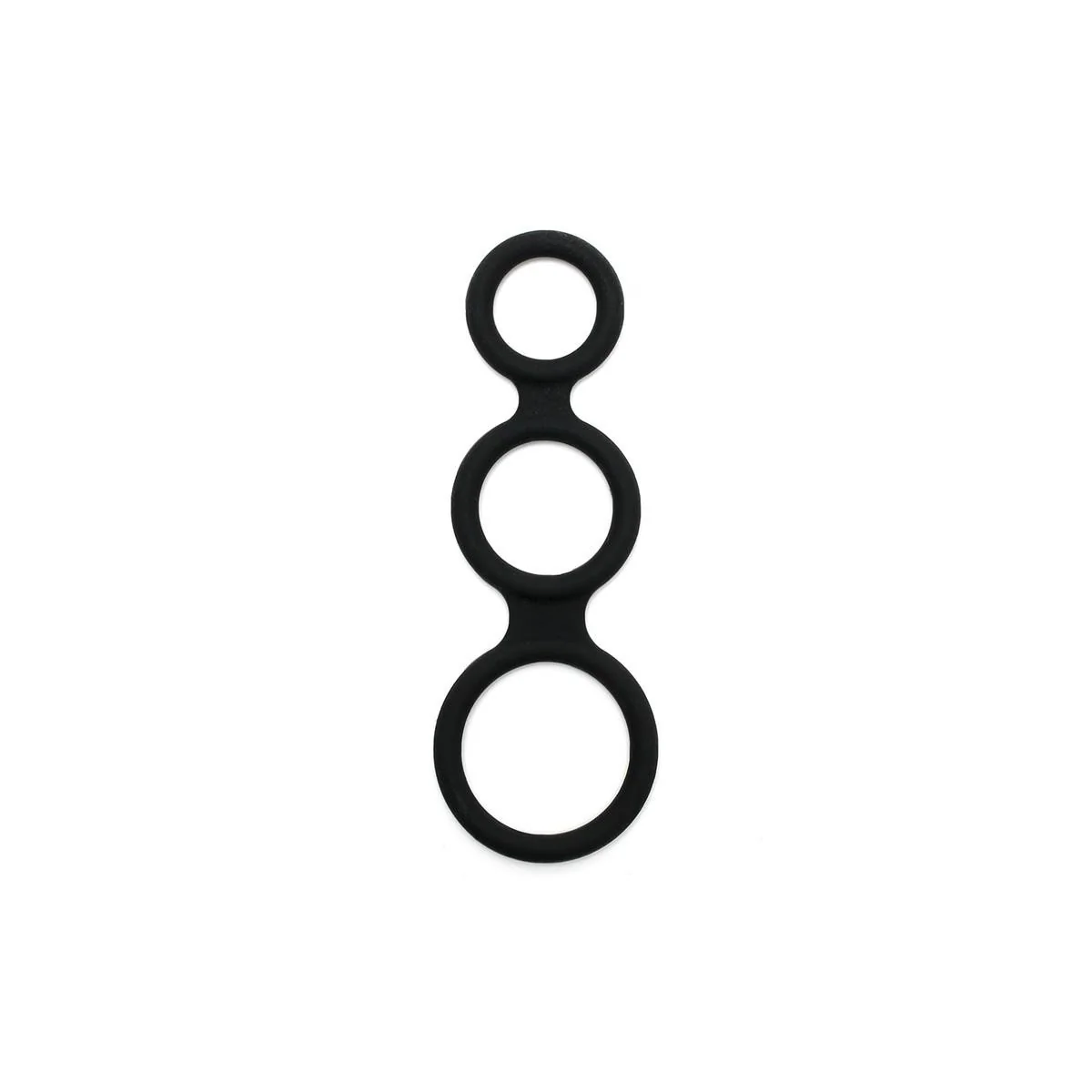 Dreifacher Penisring Schwarz von Latex Play kaufen | Fesselliebe