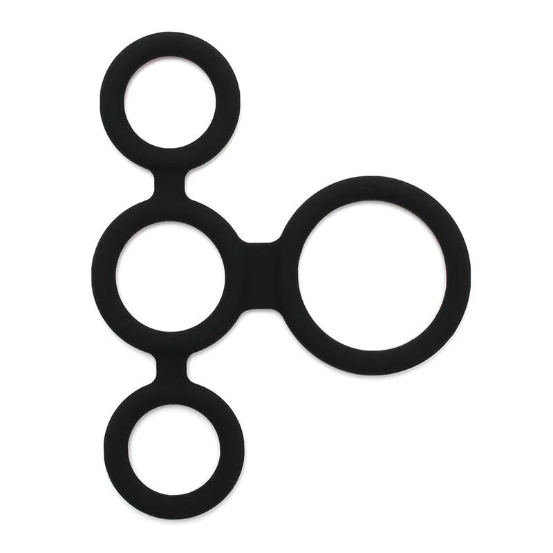 Quatro Penisring und Hodenteiler von Latex Play kaufen | Fesselliebe