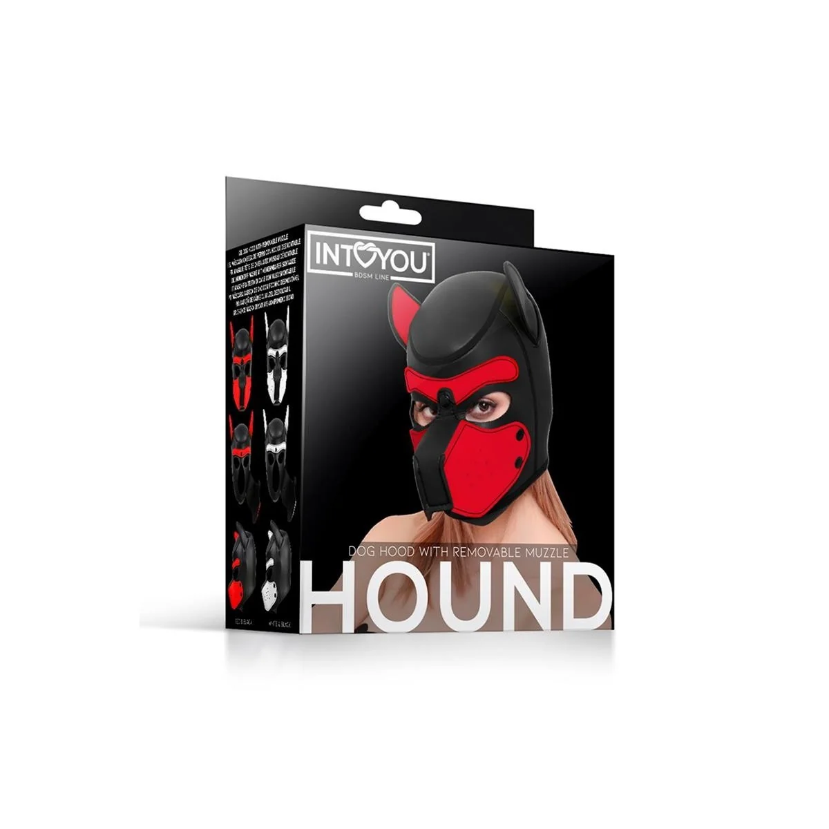 Hound Dog Hound mit abnehmbarem Maulkorb Neopren Schwarz/Rot Einheitsgröße von Intoyou Bdsm Line kaufen | Fesselliebe