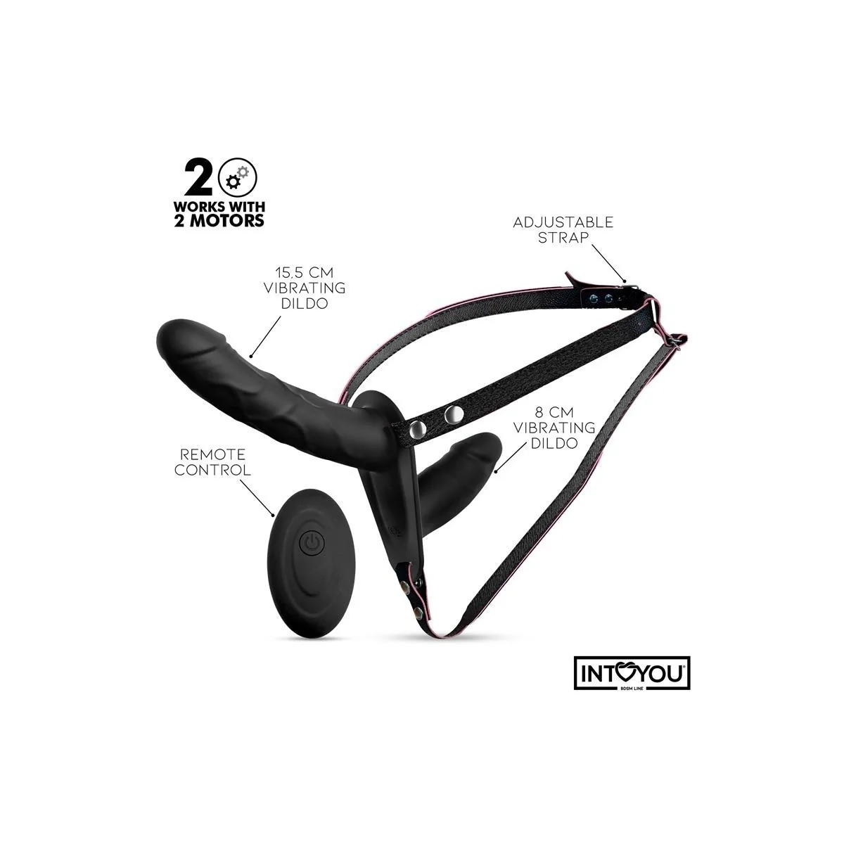 JORDAN STRAP-ON MIT DOPPELTEM VIBRATIONSDILDO UND FERNBEDIENUNG VON INTOYOU BDSM LINE