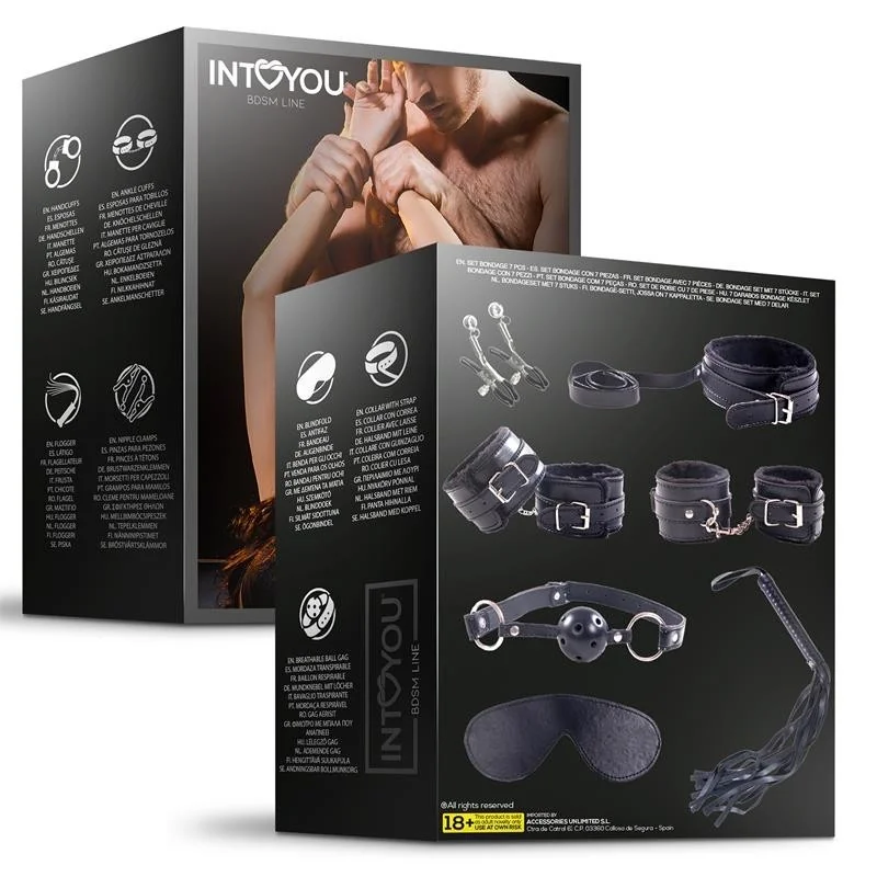 7-TEILIGES BONDAGE-SET, FURRY KIT VON INTOYOU BDSM LINE