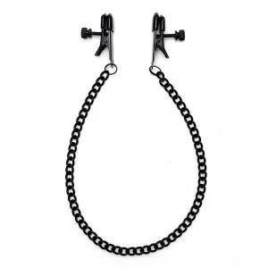 Verstellbare Nippelklemmen mit schwarzer Kette von Bondage Play kaufen | Fesselliebe