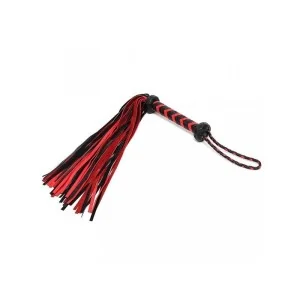 Geflochtener Leder-Flogger Schwarz-Rot von Bondage Play kaufen | Fesselliebe