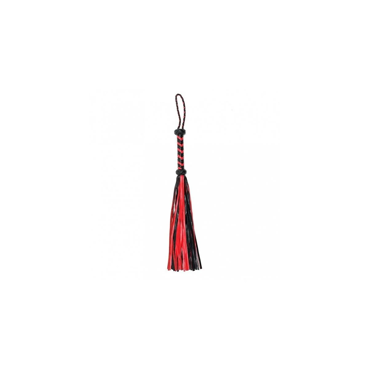 Geflochtener Leder-Flogger Schwarz-Rot von Bondage Play kaufen | Fesselliebe