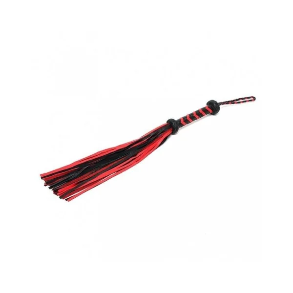 Geflochtener Leder-Flogger Schwarz-Rot von Bondage Play kaufen | Fesselliebe