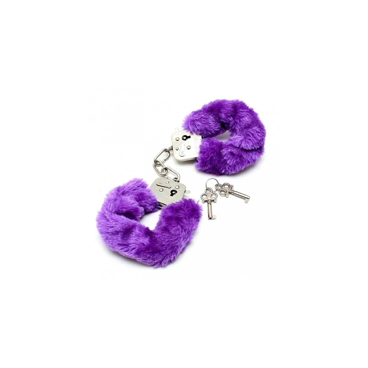 Polizei-Manschetten mit lila Fell - verstellbar von Bondage Play kaufen | Fesselliebe