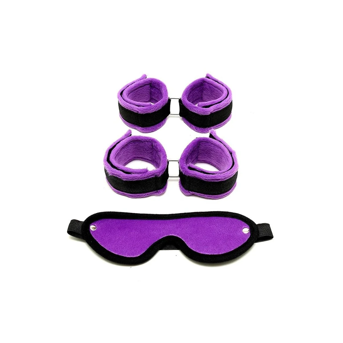 Rimba Handschellen, Fußfesseln und Maske Lila von Bondage Play kaufen | Fesselliebe