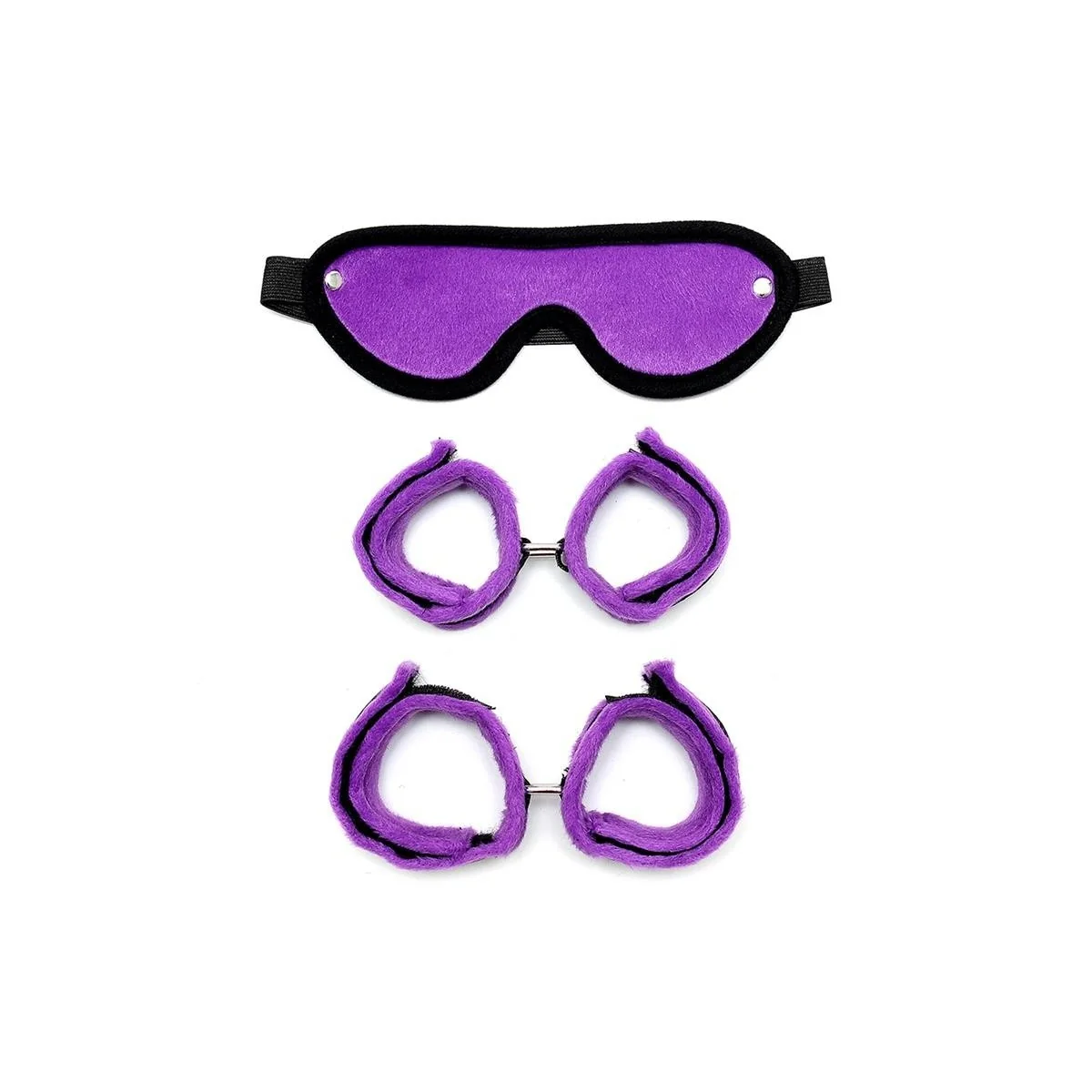 Rimba Handschellen, Fußfesseln und Maske Lila von Bondage Play kaufen | Fesselliebe