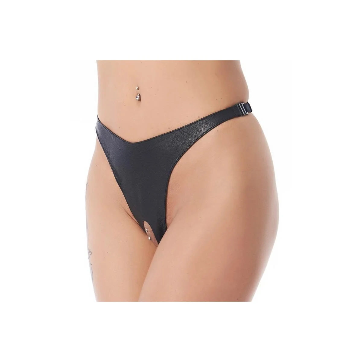 Offener Slip Schwarz Einheitsgröße von Bondage Play kaufen | Fesselliebe