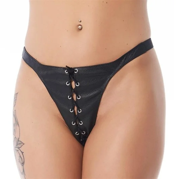 Verstellbare schwarze Slips von Bondage Play kaufen | Fesselliebe