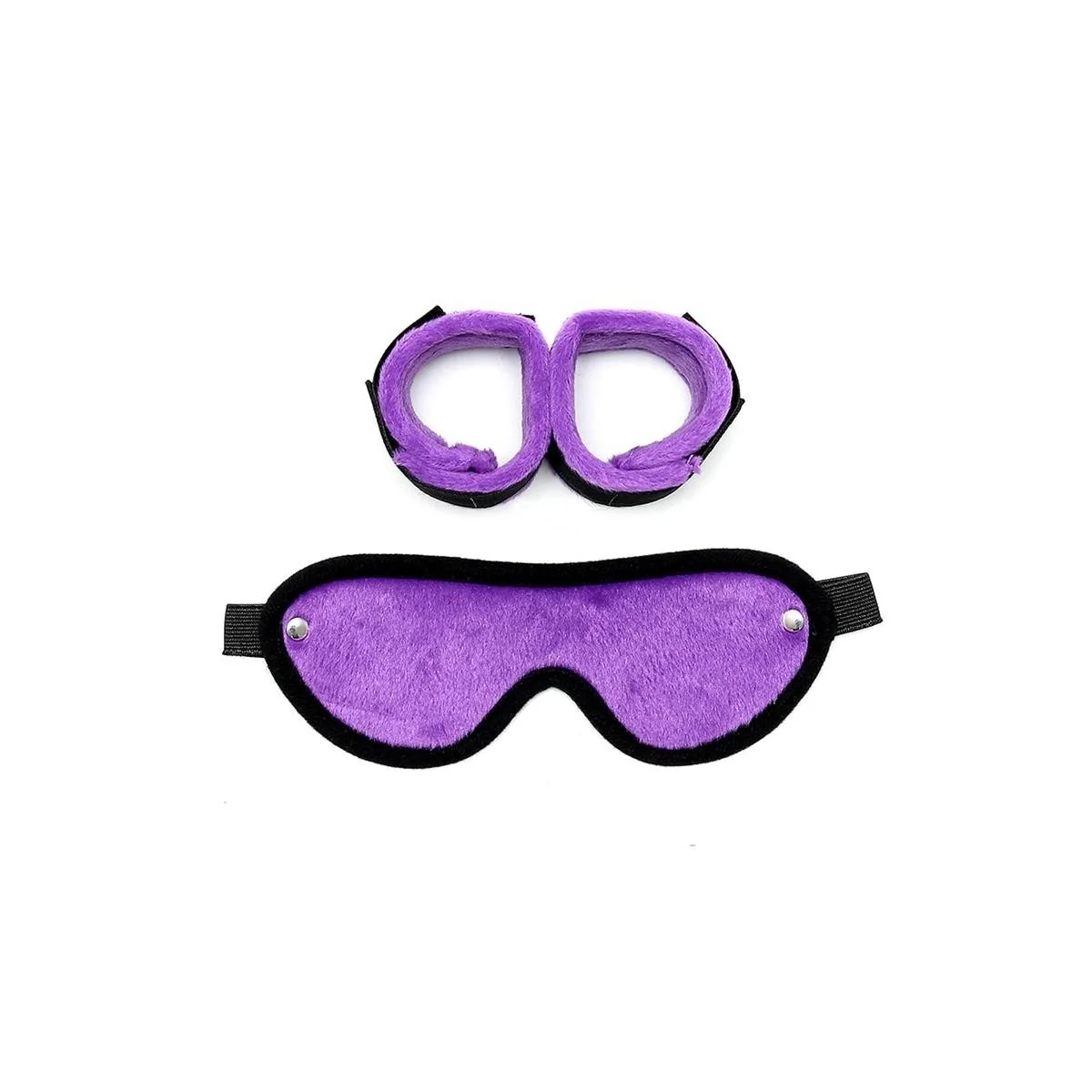 Rimba Handschellen mit Maske verstellbar Lila von Bondage Play kaufen | Fesselliebe