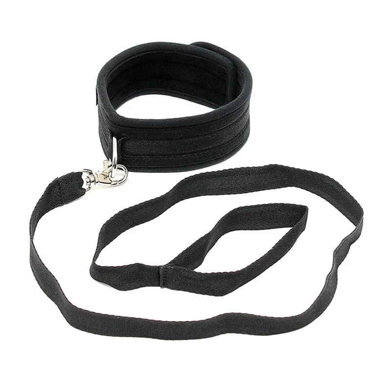 Halsband mit verstellbarer Leine, Schwarz von Bondage Play kaufen | Fesselliebe