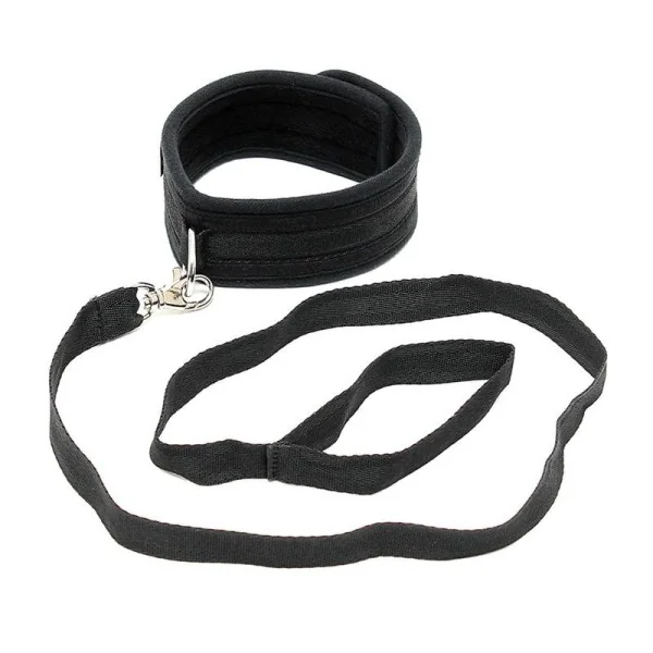 Halsband mit verstellbarer Leine, Schwarz von Bondage Play kaufen | Fesselliebe