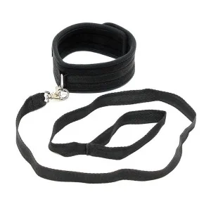 Halsband mit verstellbarer Leine, Schwarz von Bondage Play kaufen | Fesselliebe