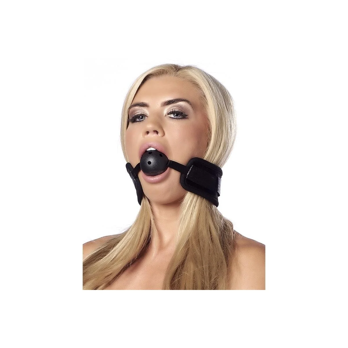 Atmungsaktiver Knebelball Schwarz von Bondage Play kaufen | Fesselliebe