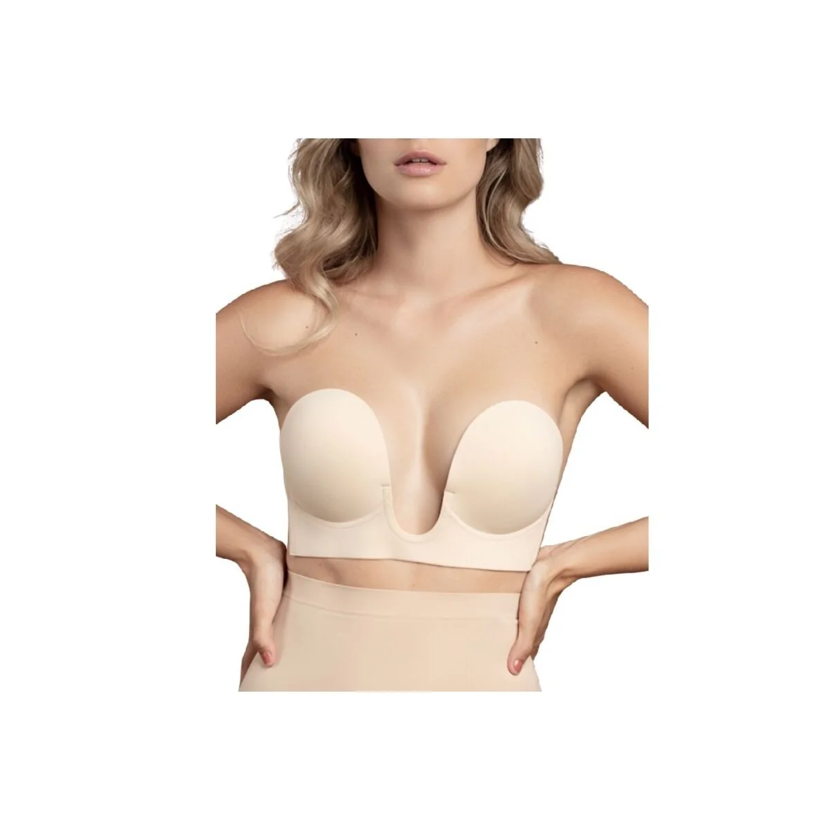 BH ohne Griffe En U Beige Cup A von Bye Bra - Bras kaufen | Fesselliebe
