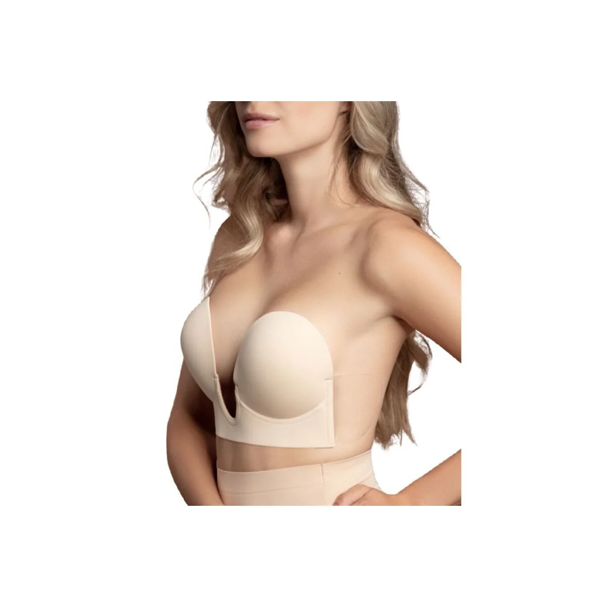 BH ohne Griffe En U Beige Cup B von Bye Bra - Bras kaufen | Fesselliebe