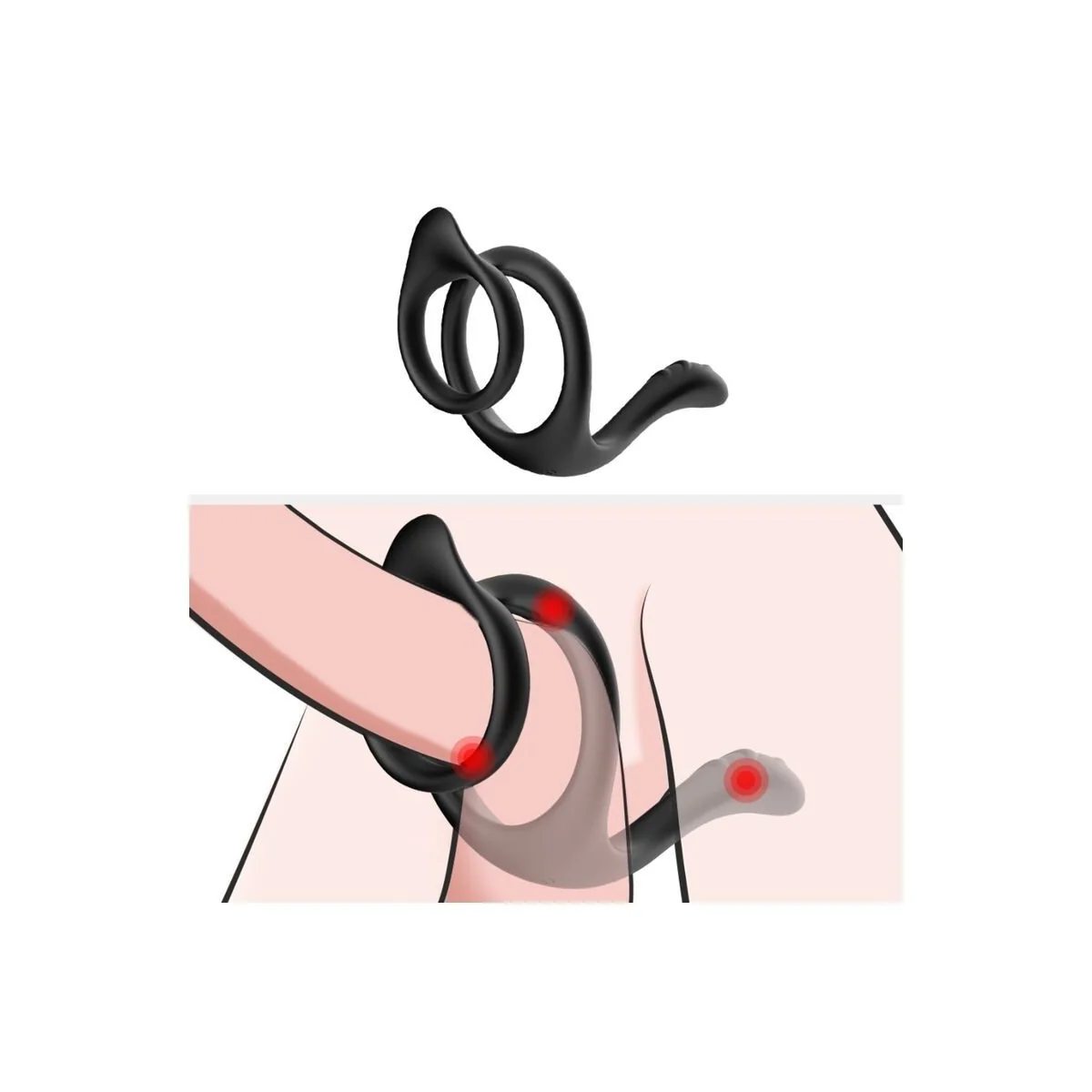 Tail Doppelter Analring Schwarz von Armony For Him kaufen | Fesselliebe