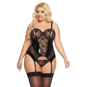 Schwarzes Strapshemd-Set 1897 von Softline Plus Size kaufen | Fesselliebe