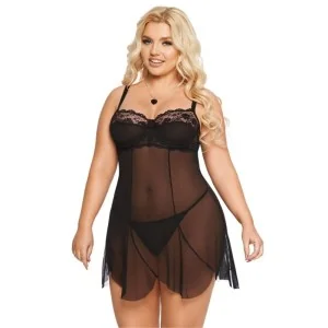 Schwarzes Chemise 1895 von Softline Pluse Size Collection kaufen | Fesselliebe