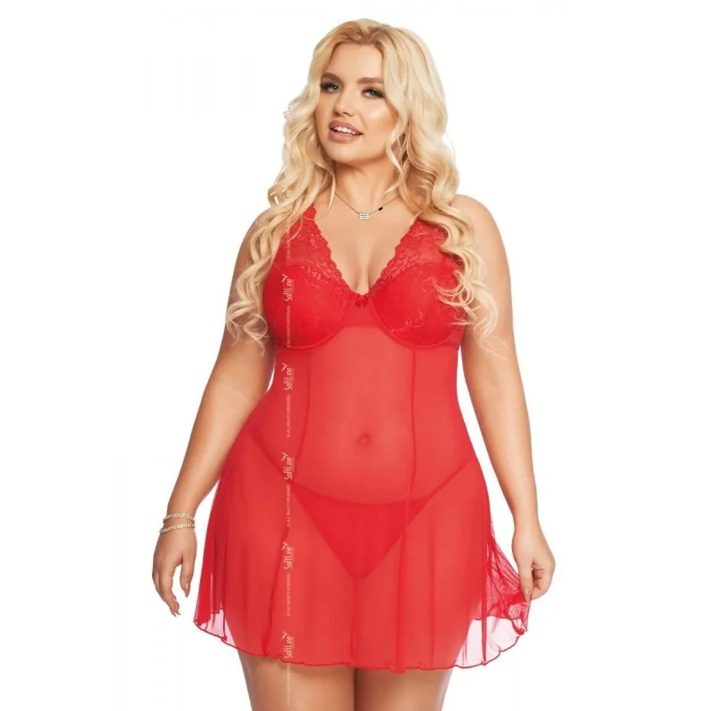Rotes Chemise 1892 von Softline Pluse Size Collection kaufen | Fesselliebe