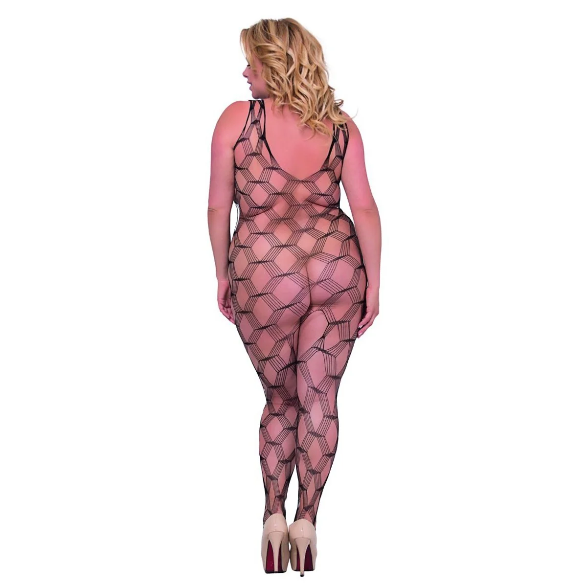 Schwarzes Netz-Catsuit Ouvert 6254, Bodystocking von Softline Plus Size kaufen | Fesselliebe