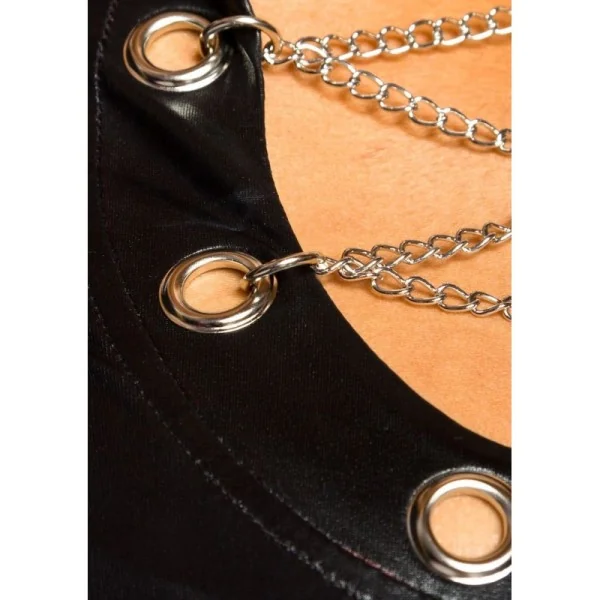 Schwarzes Wetlook-Straps-Set 18164 von Saresia kaufen | Fesselliebe