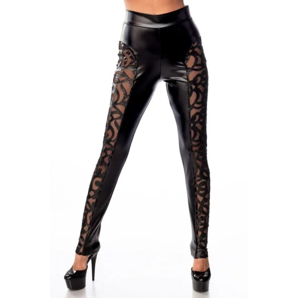 Schwarze Wetlook Leggings 18310 von Saresia kaufen | Fesselliebe