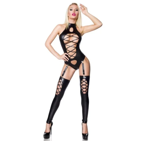 Schwarzes Wetlook-Set 18213 von Saresia kaufen | Fesselliebe