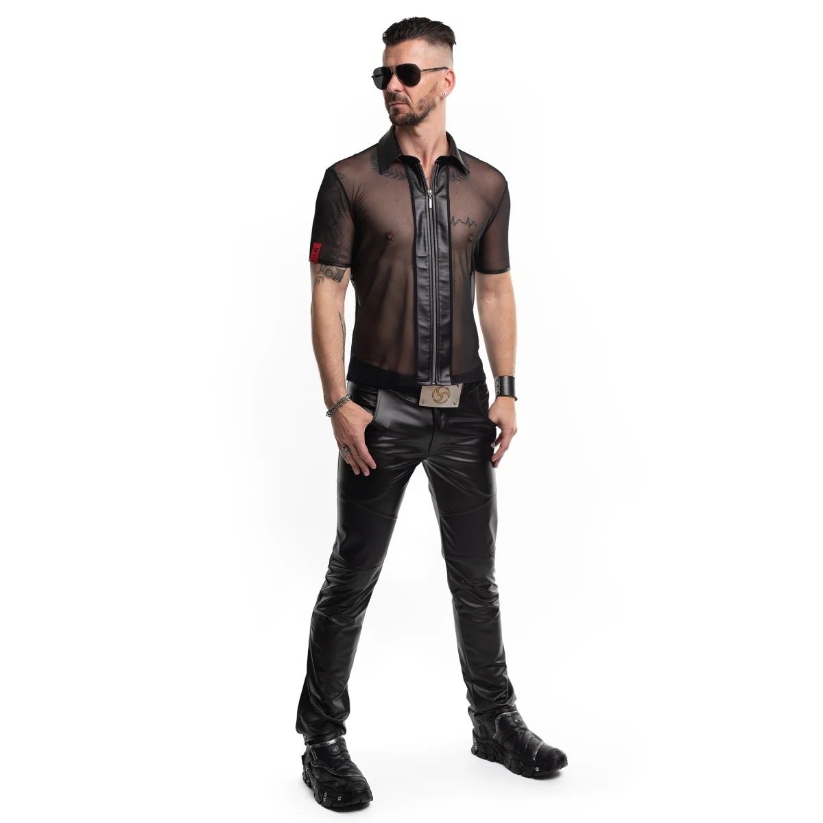 HERREN POLO-SHIRT RMUGO001 SCHWARZ VON REGNES FETISH PLANET