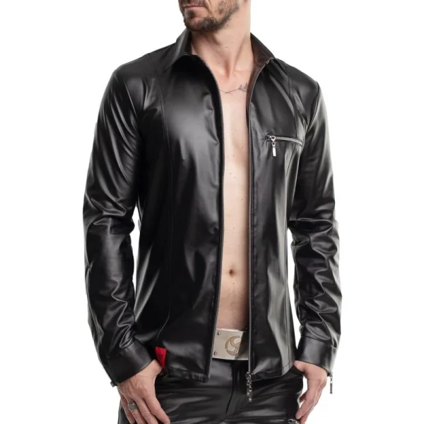 LANGARM HERREN SHIRT RMPASQUALE001 SCHWARZ VON REGNES FETISH PLANET