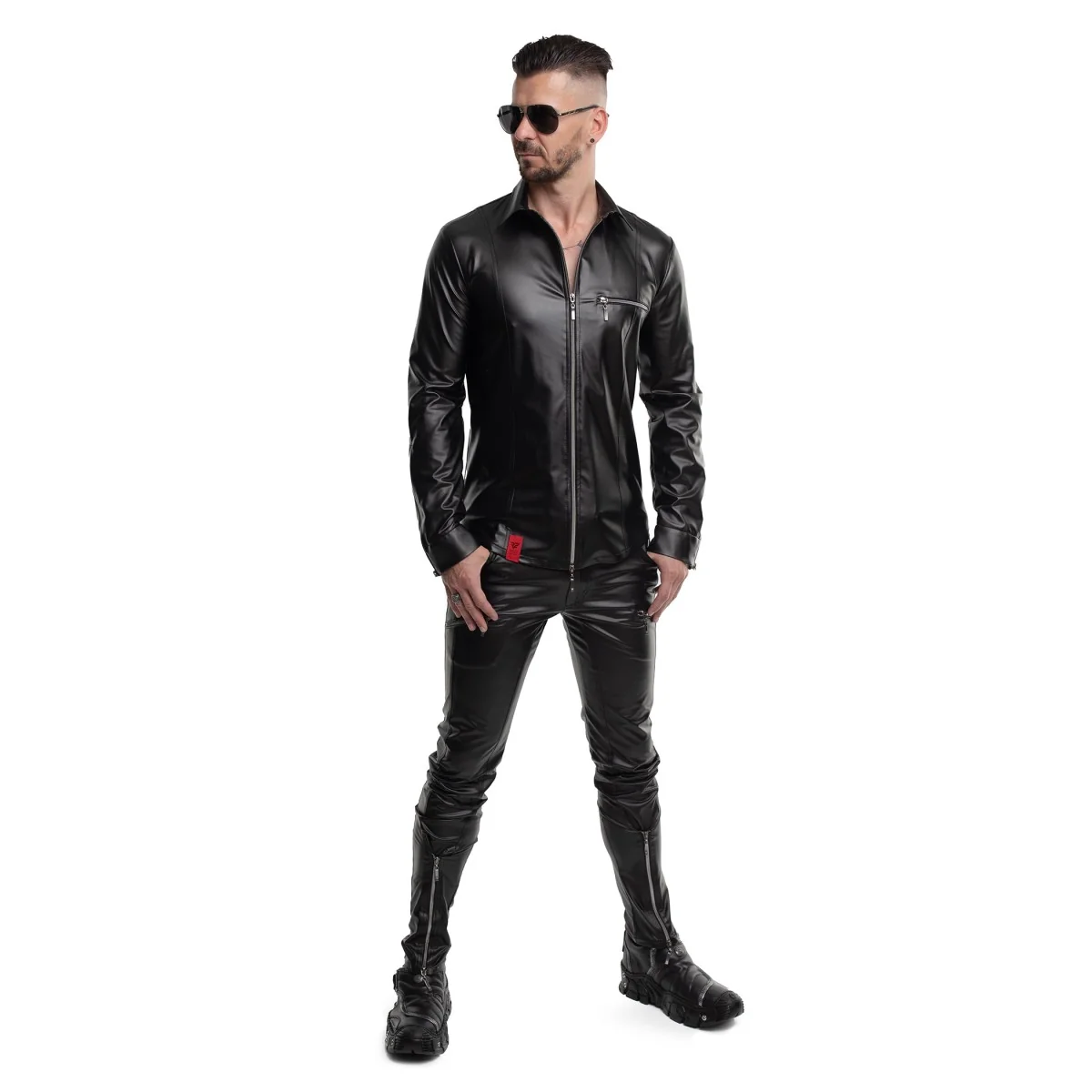 LANGARM HERREN SHIRT RMPASQUALE001 SCHWARZ VON REGNES FETISH PLANET