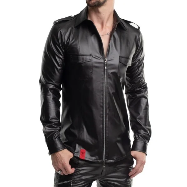 LANGARM HERREN SHIRT RMNATALE001 SCHWARZ VON REGNES FETISH PLANET