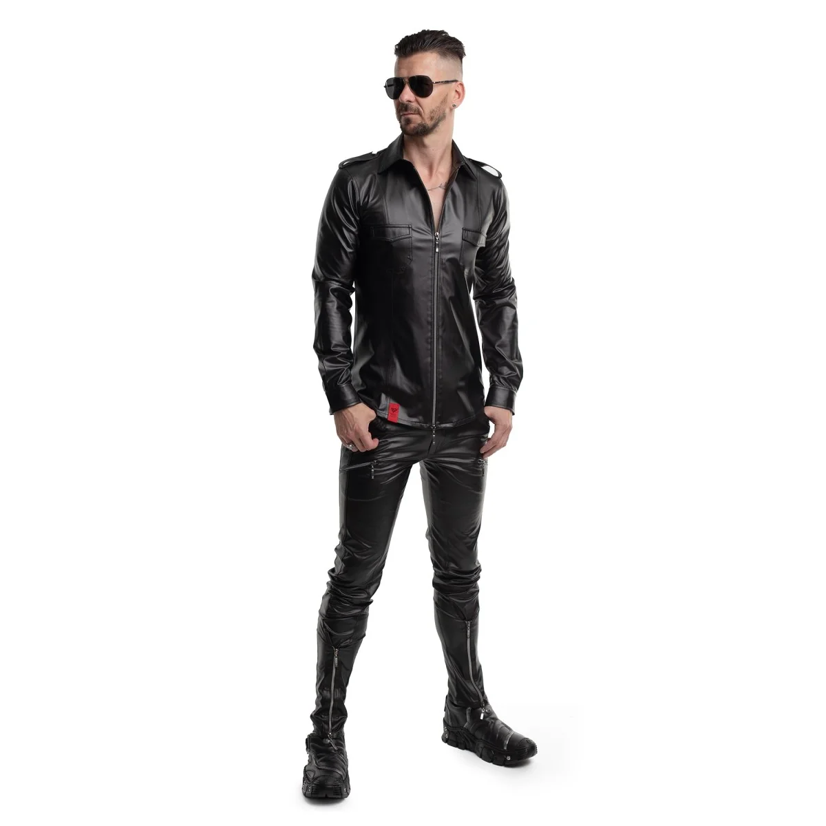 LANGARM HERREN SHIRT RMNATALE001 SCHWARZ VON REGNES FETISH PLANET