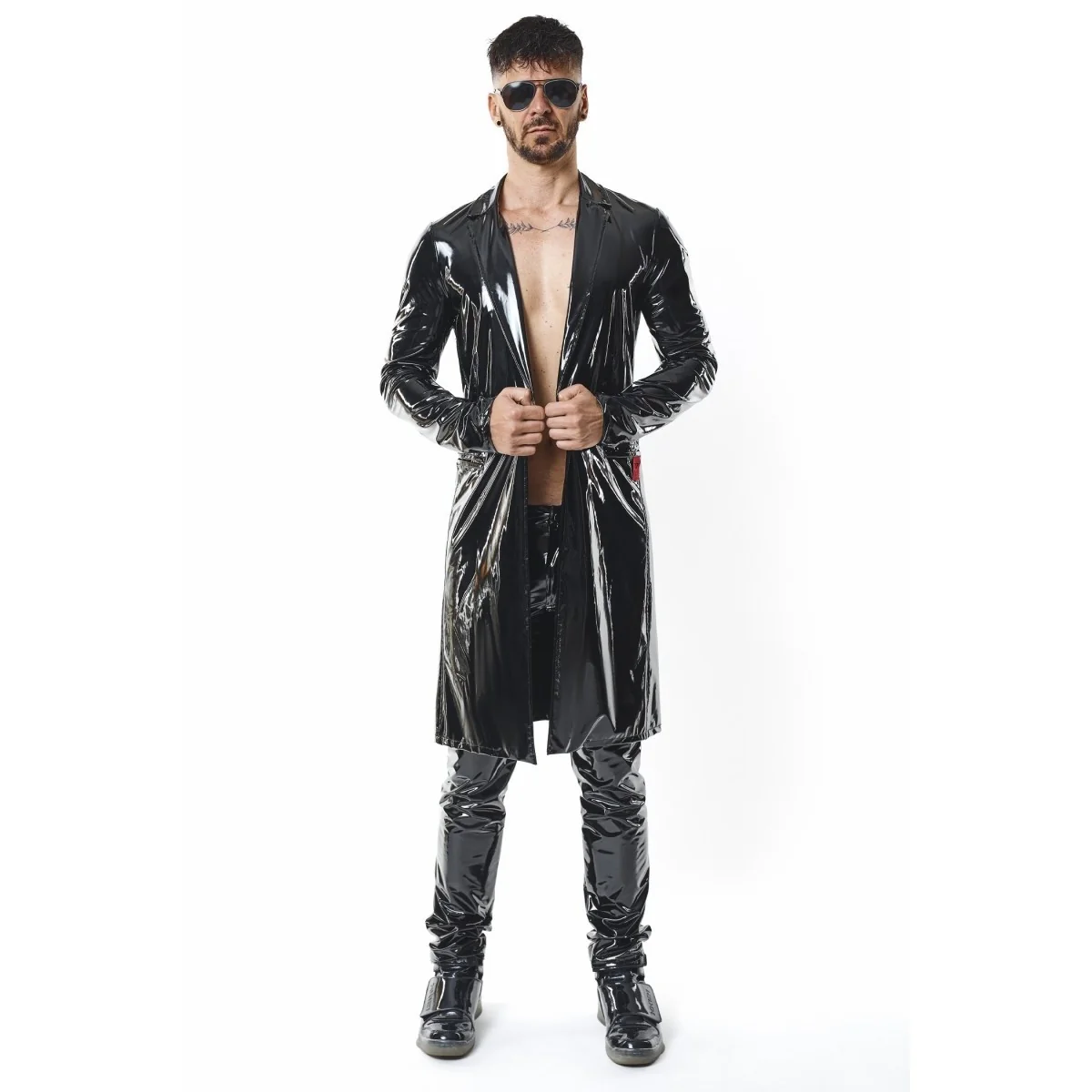 Halblanger Herren Lack-Mantel RMStefano by RFP nextGEN Collection kaufen | Fesselliebe