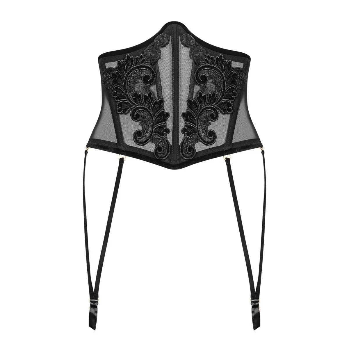 Taillenkorsett mit Stickerei und Strapshaltern 2018 von Petite Noir kaufen | Fesselliebe